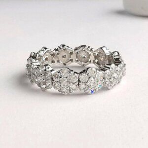 Forget me Not eternity band CZ in Sterling Silver